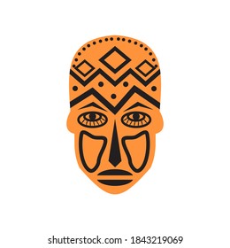 African traditional mask logo design vector template