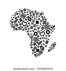 African Traditional Symbol Pattern Map