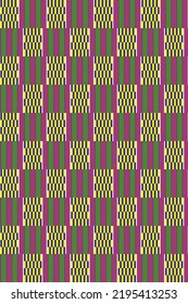 African traditional tribal ornament. Ghana Kente textile. Vector seamless pattern.