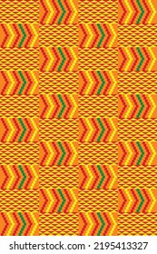 African traditional tribal ornament. Ghana Kente textile. Vector seamless pattern.