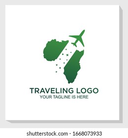 African traveling logo template design vector