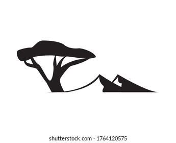 African Tree and Desert Clip Art
