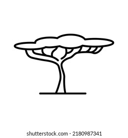 African tree icon - editable stroke svg