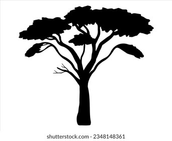 Afrikanische Baumsilhouette-Vektorgrafik