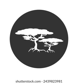 African trees icon vector in modern flat style sign