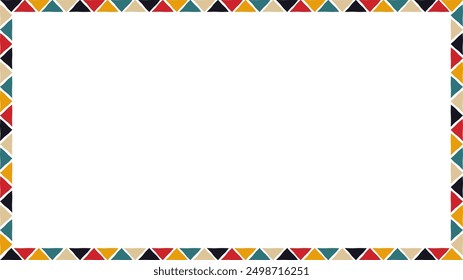 African triangles pattern frame border rectangular