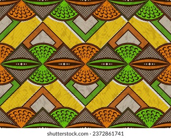 African Tribal Abstract Vibrant Textile Art, African Inspired Art for Modern Fashion Statements, Creation with Vibrant Colors, Ethnic Motif, Artwork with Cultural Fusion