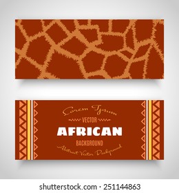African Tribal Art Banners. Giraffe skin Vector Design