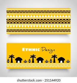 African Tribal Art Banners. Ornamental Vector Design