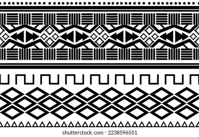 African tribal black and white abstract ethnic geometric pattern. design for background or wallpaper.vector illustration to print fabric patterns, rugs, shirts, costumes, turban, hats, curtains.