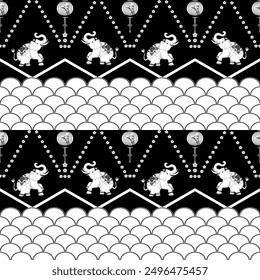 africano, tribal, elefante, animal, vintage, tela, azteca, textil, sin costuras, étnico, indio, patrón de elefante, India, mandala, boho, salvaje, ilustración, flor, bordado, Fondo de pantalla, Vector, ornamento