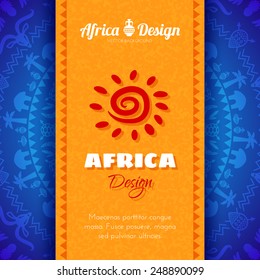 African Tribal Ethnic Art Background. Vector design