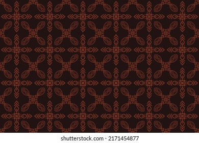African tribal ethnic pattern tradition wallpaper with flowers Design for background,carpet,wallpaper,wrapping,Batik, fabric, paper, texture, textile, industry,