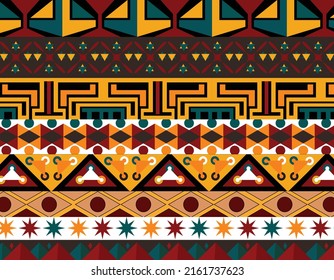 African tribal ethnic pattern traditional Design. Seamless African pattern. Vintage print for textiles. hand-drawn ornament. Vector illustration.