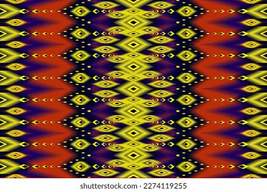 African tribal geometric ethnic ikat oriental seamless pattern traditional.Design for background,carpet,textile,wallpaper,clothing,wrapping,fabric,batik,printing,Vector illustration.embroidery style.