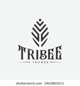 African Tribal Leaf Logo Handmade Accessories Ancient Arrow Design Vintage
