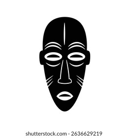 African tribal mask silhouette art design.