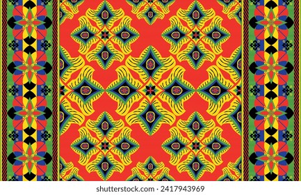 African tribal native pattern.Ethnic traditional kente,ankara,kitenge,chitenge,capulana african wax print vector style.Abstract flowers batik motif.Fabric,clothing,blanket,carpet,woven,wrap,decoration