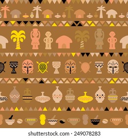 African Tribal Pattern Ethnic ornament. Vector seamless background