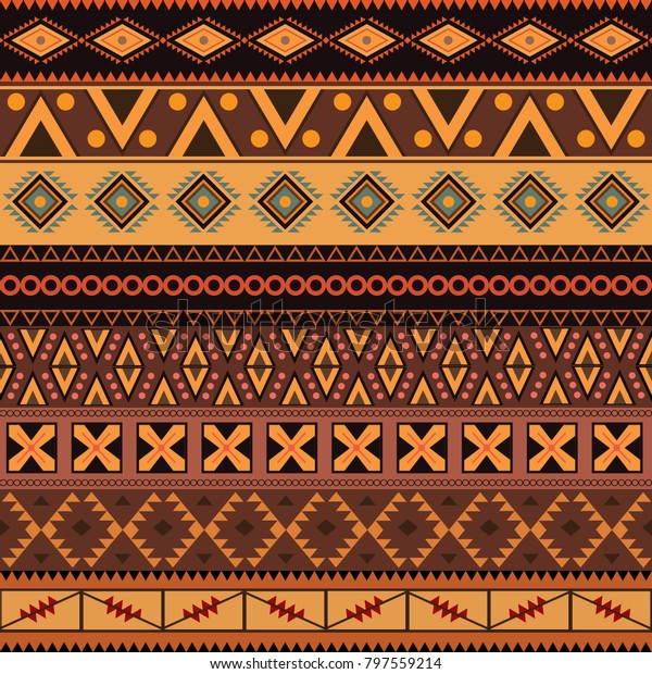 African Tribal Seamless Pattern Brown Vector Stock Vector (Royalty Free ...