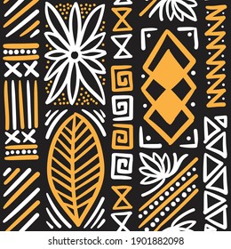 African Tribal Seamless Pattern Vector Graphic