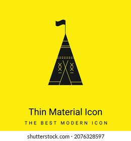 African Tribal Tent With Flag minimal bright yellow material icon