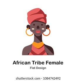 African tribe female flat illustration