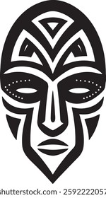 African tribe mask vector black and white