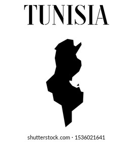 African Tunisia outline world map silhouette vector illustration, creative design background, national country flag, objects, element, symbols from countries all continents set.