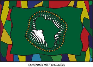 An African Union stained glass window flag design