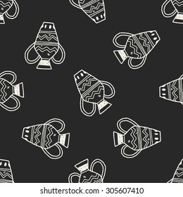 African Vase doodle seamless pattern background