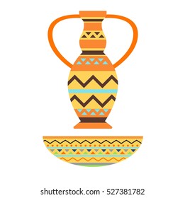 African vase vector illustration.