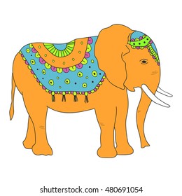 African vector elephant heat isolated on white background