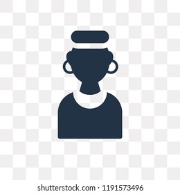 African vector icon isolated on transparent background, African transparency concept can be used web and mobile