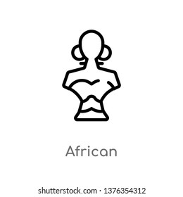 african vector line icon. Simple element illustration. african outline icon from africa concept. Can be used for web and mobile