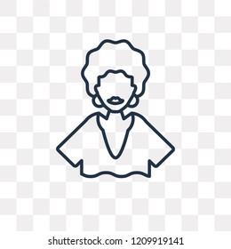 African vector outline icon isolated on transparent background, high quality linear African transparency concept can be used web and mobile