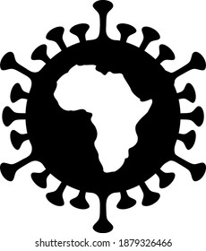 Afrikanisches Virus-Symbol mit flachem Stil. Isolierte Vektorsymbol für afrikanische Viren auf weißem Hintergrund.
