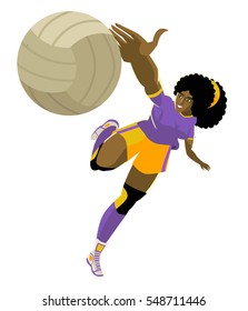 african volleyball blocking girl player