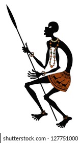 African warrior with spear