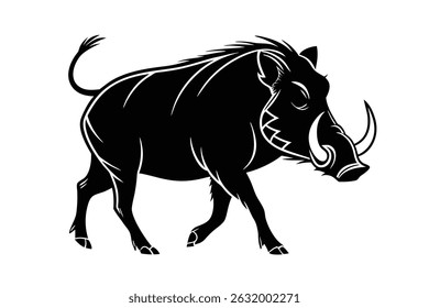 African warthog silhouette vector illustration