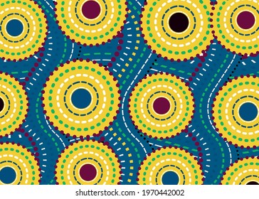African Wax Print fabric, Ethnic handmade ornament for your design, Ethnic and tribal motifs geometric elements. Vector texture, afro textile Ankara fashion style. Pareo wrap dress, batik style