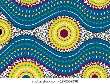 African Wax Print fabric, Ethnic handmade ornament for your design, Ethnic and tribal motifs geometric elements. Vector texture, afro textile Ankara fashion style. Pareo wrap dress, batik style