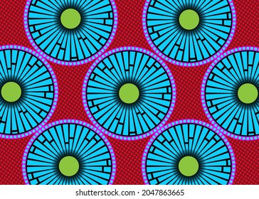 African Wax Print fabric, Ethnic handmade ornament for your design, Afro Ethnic flowers and tribal motifs geometric elements. Vector texture, Africa striped textile Ankara fashion style