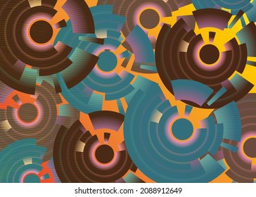 African Wax Print fabric, Ethnic handmade ornament for your design, Ethnic and colorful tribal motifs geometric elements. Vector texture, afro textile Ankara fashion style background 