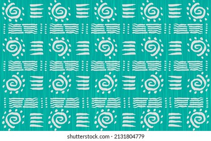 African Wax Print fabric, Ethnic handmade ornament for your design, tribal pattern motifs geometric elements. Vector texture, afro textile Ankara fashion style. Pareo wrap dress, carpet batik