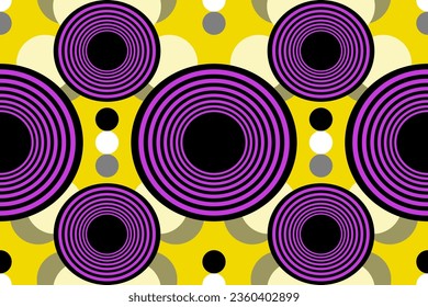 African wax prints, seamless beautiful, fashion colorful design, Geometric circle abstract motif, striking color, eye catching pattern, traditional African tribes, fabric Africa drawn and art design.