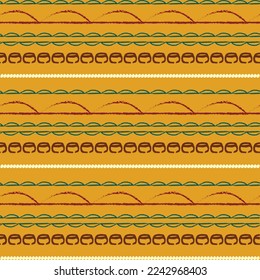 African Wax seamless pattern. Print fabric, Ethnic handmade ornament for your design, Afro Ethnic flowers and tribal motifs pattern geometric elements. Vector background. Vector illustration