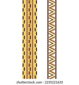 Borde de tejido africano sin costura. Textura étnica de Uganda. Decoración étnica.