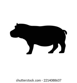 African wild animal hippo icon | Black Vector illustration |