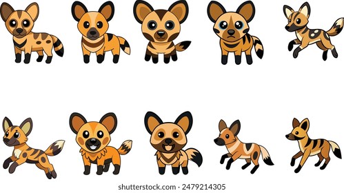 African Wild Dog design ,animal vector design